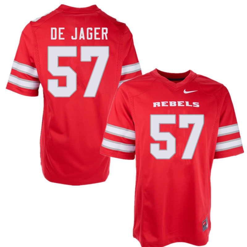 Men #57 Nathan De Jager UNLV Rebels College Football Jerseys Sale-Red